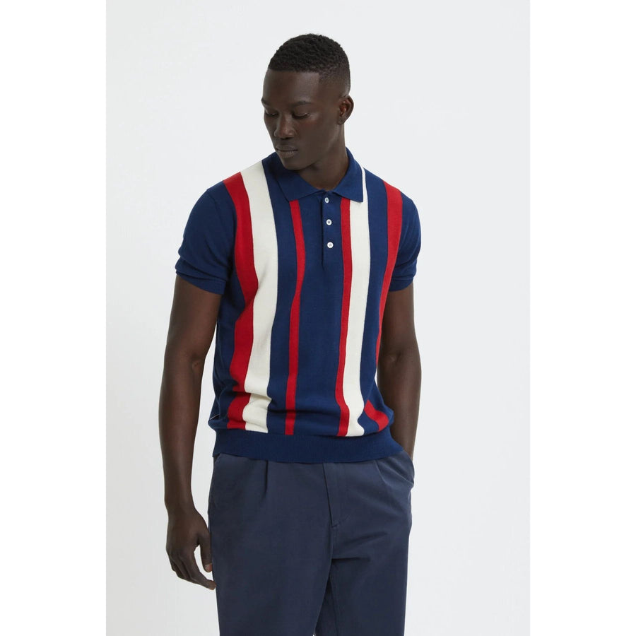 LINED STRIPED POLO SHIRT