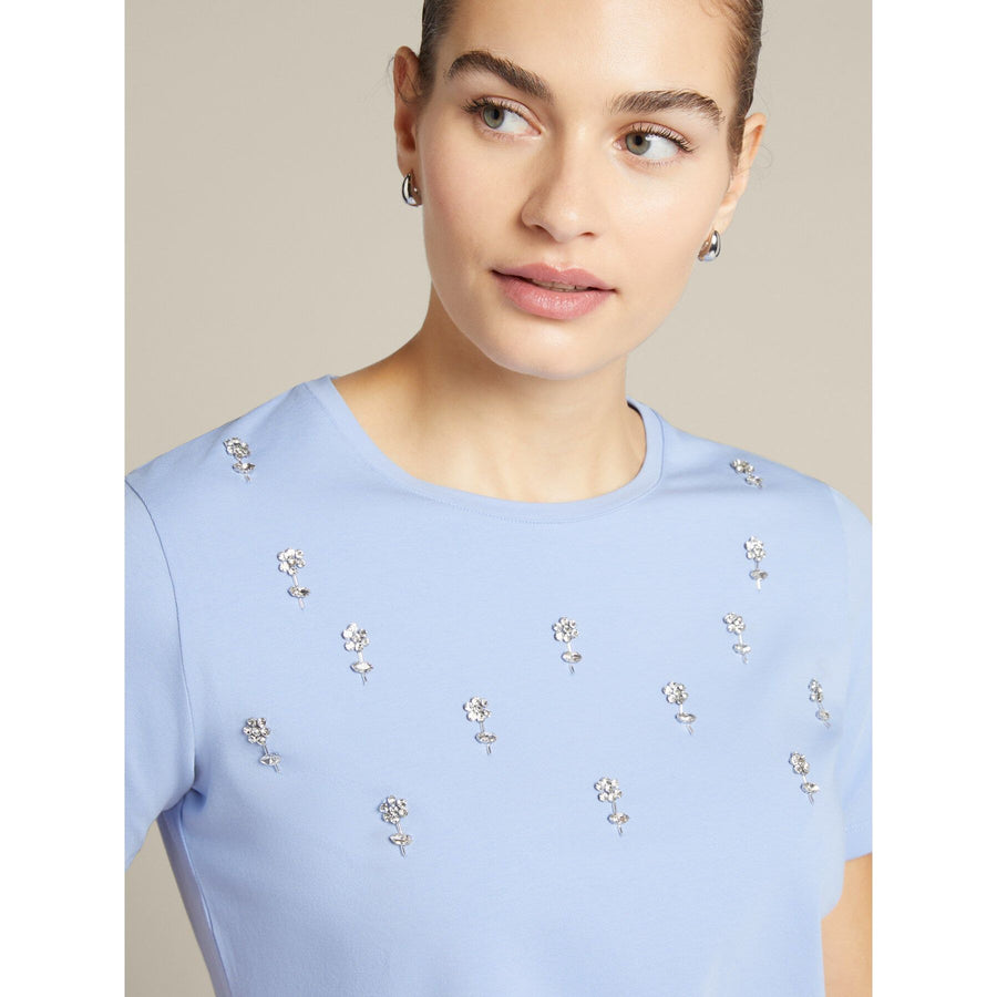 TEE WITH FLORAL EMBROIDERY