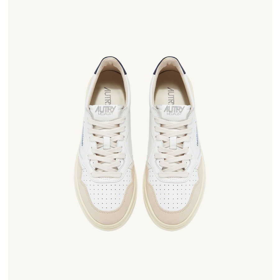 MEDALIST LOW SNEAKERS IN SUEDE AND LEATHER WHITE AND BLUE