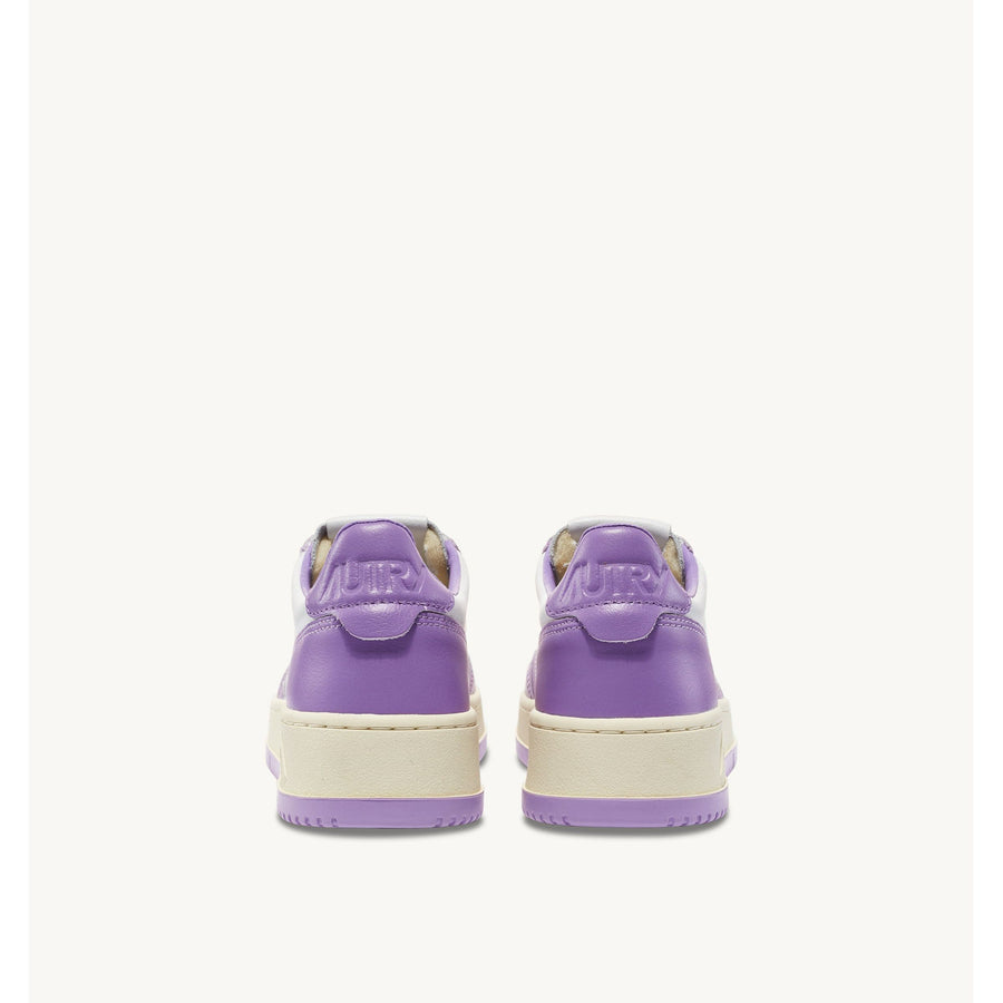 MEDALIST LOW SNEAKERS IN LEATHER COLOR WHITE AND LILAC