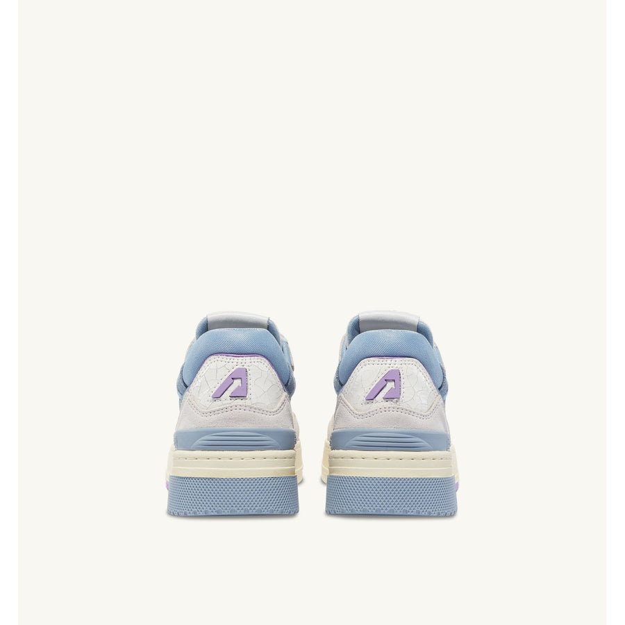 CLC SNEAKERS IN WHITE LEATHER AND LIGHT BLUE/LIGHT GRAY SUEDE