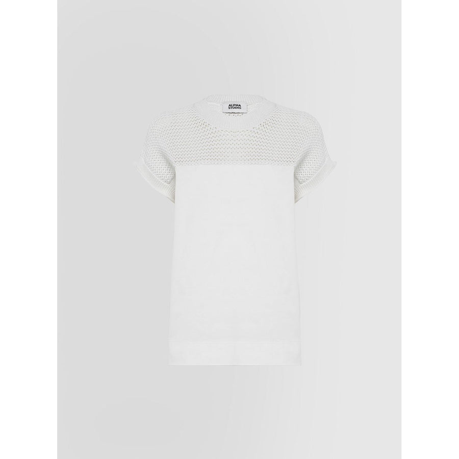 KNIT AND WOVEN T-SHIRT