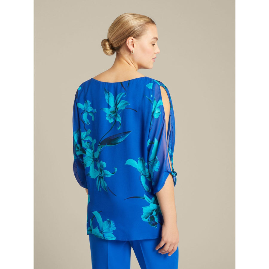 FLORAL BLOUSE WITH SLITS