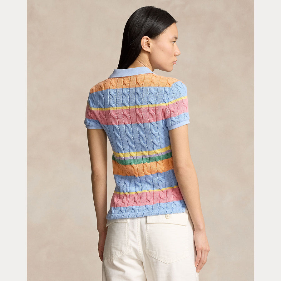 CABLE KNIT POLO SHIRT